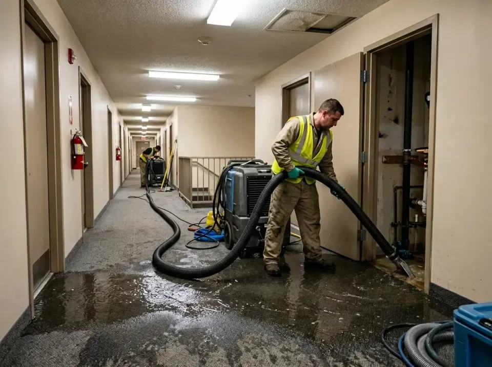 multi-unit-apartment-hallway-f-005 — frequently asked questions, Emergency Burst Pipe Water Extraction & Removal in Belle Ha…
